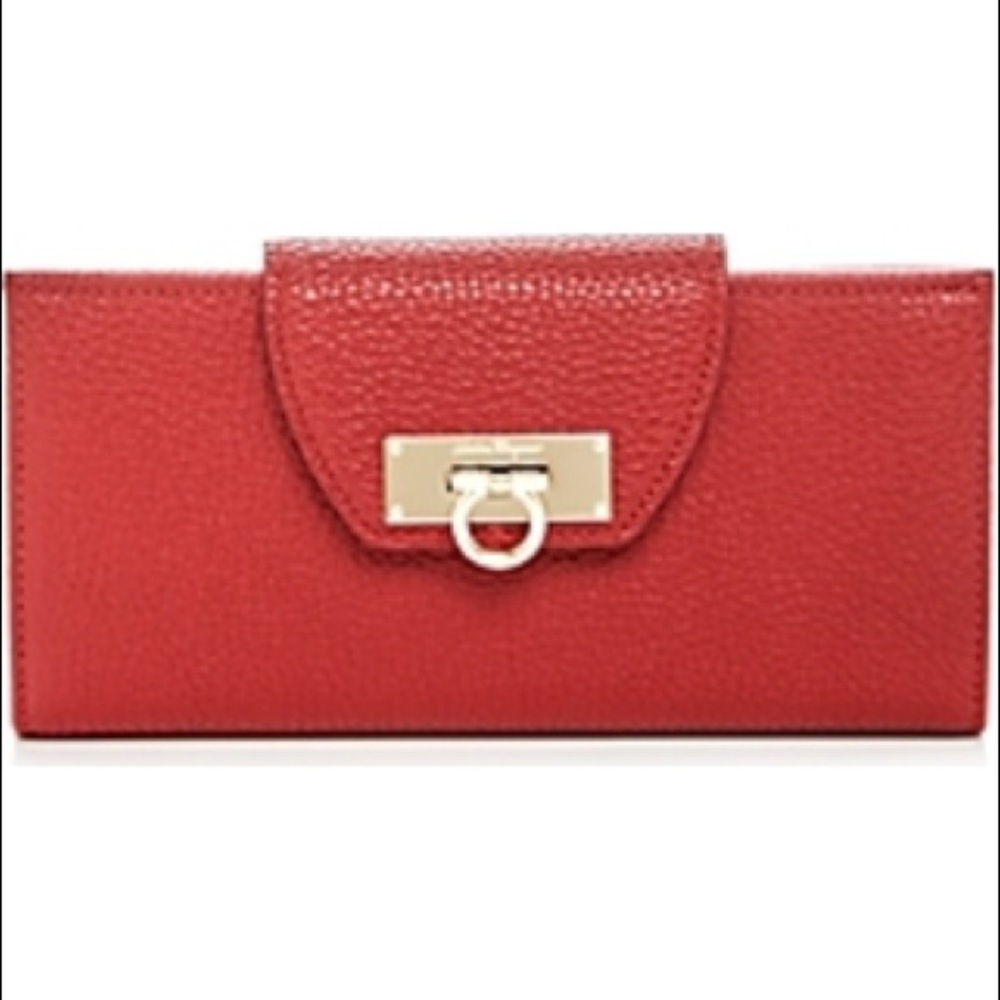FERRAGAMO RED GANCINO WALLET! NWT!!
